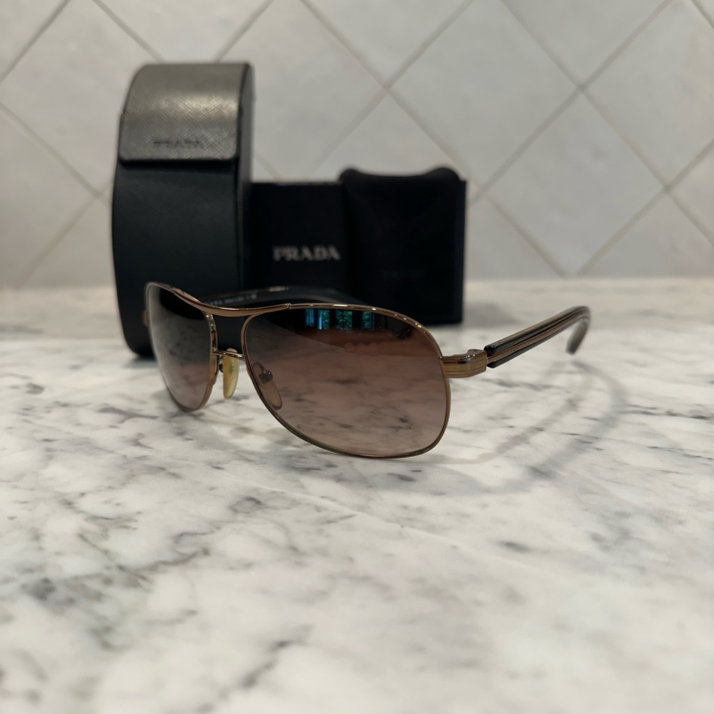 Prada Bronze Aviator Sunglasses